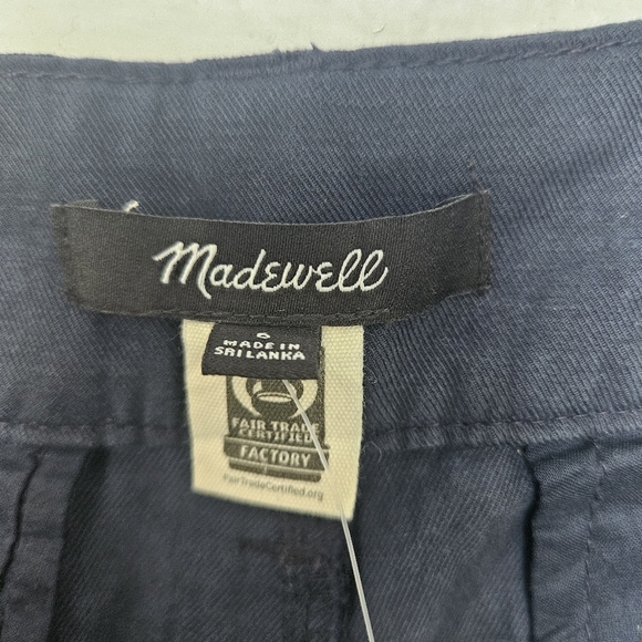 Madewell Palazzo Wide Legged Relaxed  Pants Lenin Blend True Navy Blue Sz 6 - Picture 7 of 16